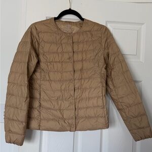 UNIQLO PUFFER Lightweight Quilted Women's Jacket in Tan